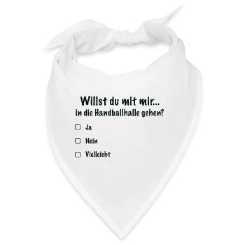 Handballdate Spruch Einladung (Schwarz) - Bandana - Weiß - Vorne