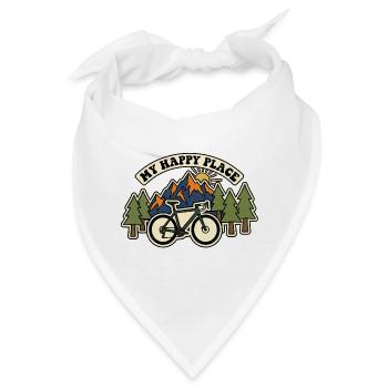 Mein Happy Place Kiesradfeld - Bandana - Weiß - Vorne