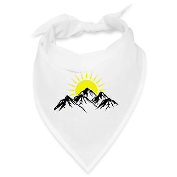 Berge Sonne Natur - Bandana - Weiß - Vorne