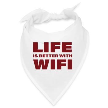 LIFE_IS_BETTER_WITH_WIFI3 - Bandana - Weiß - Vorne