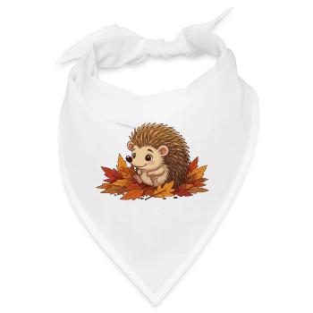 Igel im Herbstlaub Herbstzauber - Bandana - Weiß - Vorne