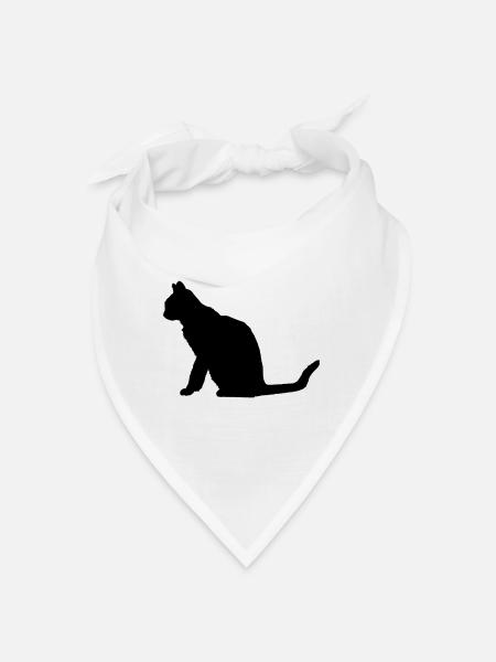 Katze - Bandana - Weiß