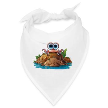 Kieselkrabbe mit Kulleraugen - Bandana - Weiß - Vorne