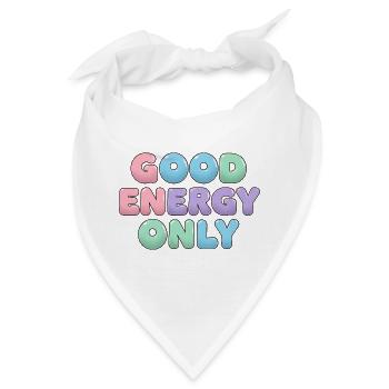 Good Energy Only Positive Vibes Aufkleber - Bandana - Weiß - Vorne