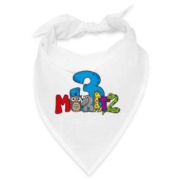 Moritz 3. Geburtstag - Bandana - Weiß - Vorne