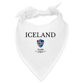 Flagge Islands, isländischer Stolz - Bandana - Weiß - Vorne
