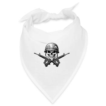 Schädel Gewehr-Emblem - Bandana - Weiß - Vorne