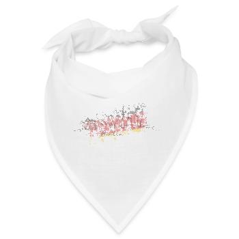 Berliner Skyline Pinselstrich - Bandana - Weiß - Vorne