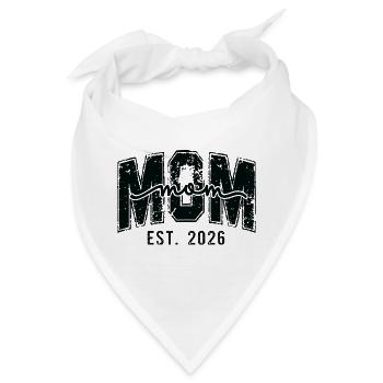 Mom est. 2026 Script Logo Geburt werdende Mutter - Bandana - Weiß - Vorne