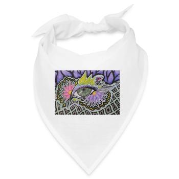 Psychedelisches Einzelauge Muster - Bandana - Weiß - Vorne