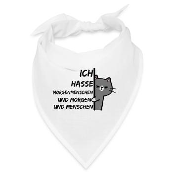 ICH HASSE MORGENMENSCHEN UND MORGEN UND MENSCHEN - Bandana - Weiß - Vorne