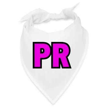 PR Initialen Block Logo - Bandana - Weiß - Vorne