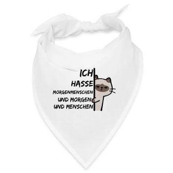 ICH HASSE MORGENMENSCHEN UND MORGEN UND MENSCHEN - Bandana - Weiß - Vorne
