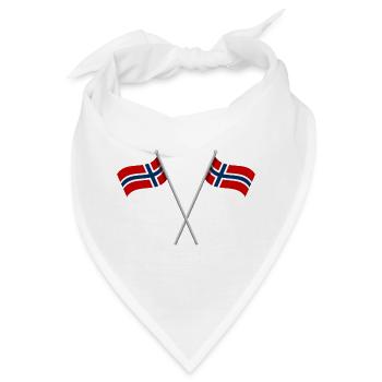 Norwegische Flagge - Bandana - Weiß - Vorne