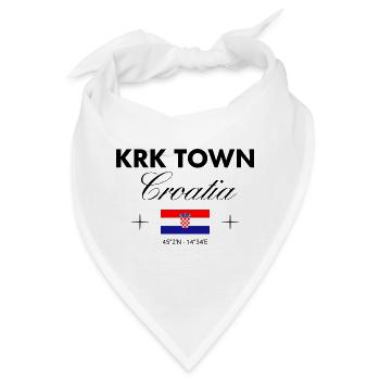 Krk Kroatien Koordinaten Reise Souvenir - Bandana - Weiß - Vorne