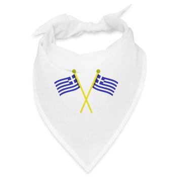 Griechische Flagge - Bandana - Weiß - Vorne