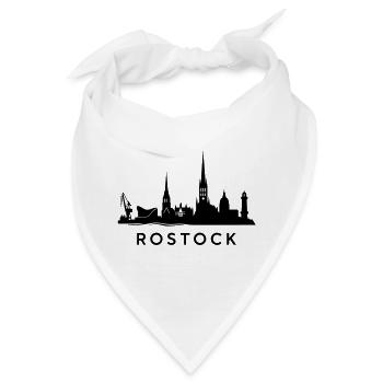 Rostock Skyline - Bandana - Weiß - Vorne