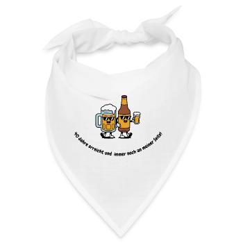 40. Geburtstag Bier Design - Immer an meiner Seite - Bandana - Weiß - Vorne