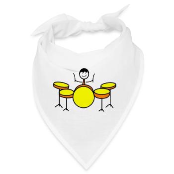 Trommel Drumset Drummer - Bandana - Weiß - Vorne