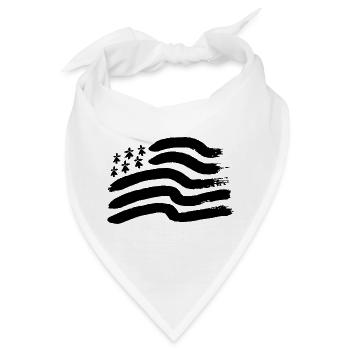 Bretonische Flagge Gwen-ha-Du - Bandana - Weiß - Vorne