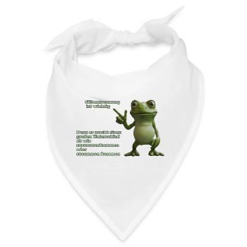 Frosch mit Wortwitz über Silbentrennung - Bandana - Weiß - Vorne