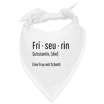 Friseurin Substantiv Definition Geschenk - Bandana - Weiß - Vorne
