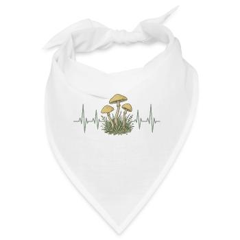 Pilze Herzschlag Pilzesammeln Wald T-Shirt - Bandana - Weiß - Vorne