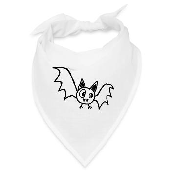 Niedliche Halloween-Fledermaus im Kritzelstil - Bandana - Weiß - Vorne