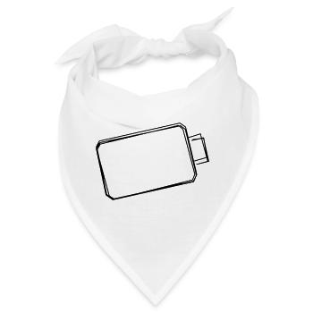 Batterie handgezeichnet - Bandana - Weiß - Vorne