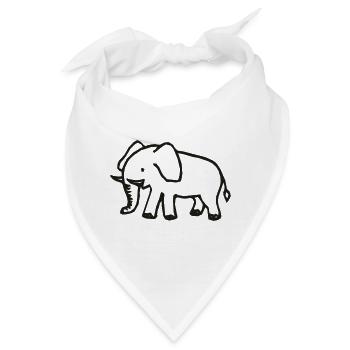 Elefant - Bandana - Weiß - Vorne