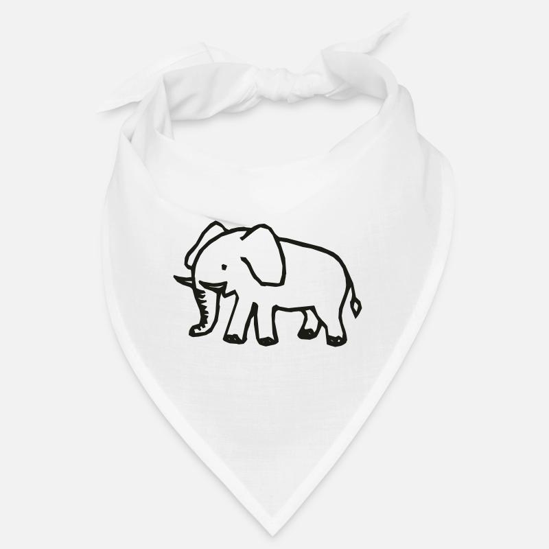 Elefant - Bandana - Weiß