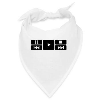 DVD Player Tasten - Musik - Buttons - Bandana - Weiß - Vorne