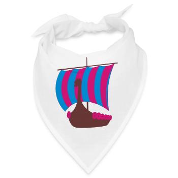wikingerschiff - Bandana - Weiß - Vorne