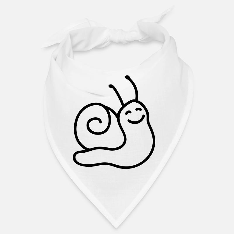 Fröhliche Schnecke - Line - Bandana - Weiß