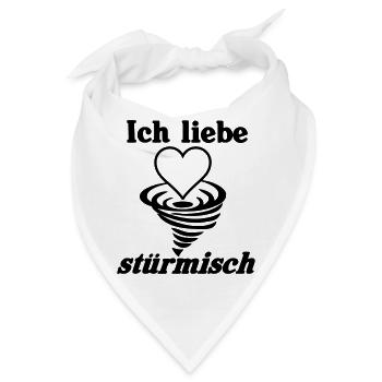 Ich liebe stürmisch Sturm Herz Liebe Geschenk - Bandana - Weiß - Vorne