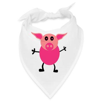 Schweine Männchen - Bandana - Weiß - Vorne