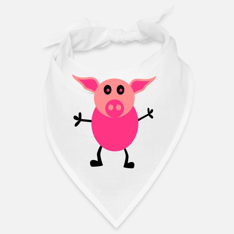 Schweine Männchen - Bandana - Weiß