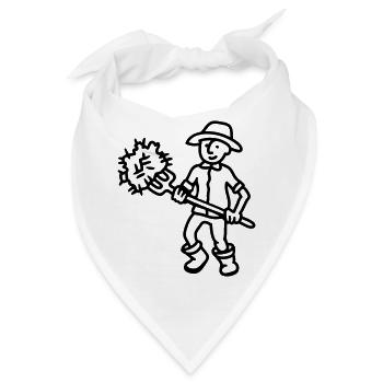 Landwirt Heu - line - Bandana - Weiß - Vorne