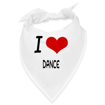 I Love Hobby Present bday DANCE - Bandana - Weiß - Vorne
