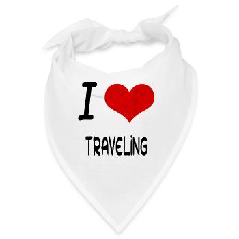 I Love Hobby Present bday TRAVELING - Bandana - Weiß - Vorne