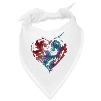 ART heart Ornament / kunstvoll gestaltetes Herz - Bandana - Weiß - Vorne