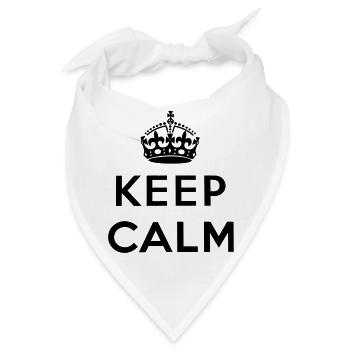 Keep Calm - Bandana - Weiß - Vorne