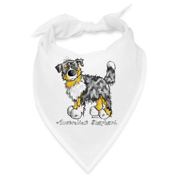 Australian Shepherd – Aussie – Hütehund - Bandana - Weiß - Vorne