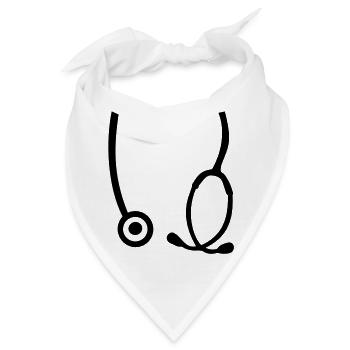 Stethoskop Arzt - Bandana - Weiß - Vorne