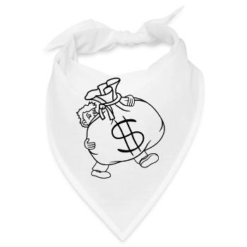 schwer tragen dollar symbol zeichen geld reich gel - Bandana - Weiß - Vorne