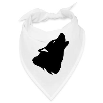 Howling Wolf Silhouette Schatten shadow0 - Bandana - Weiß - Vorne