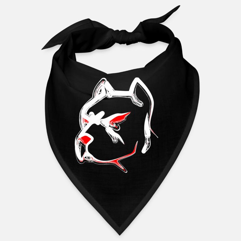 Design eines Pitbull Kopfes Gesicht Bandana