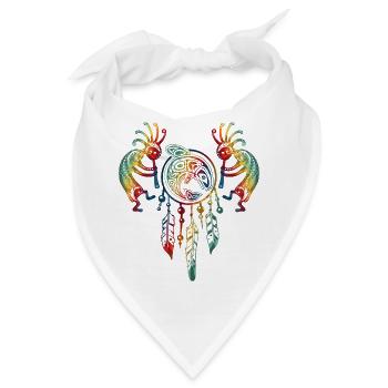Native American Kokopelli Whale Dreamcatcher 1 - Bandana - Weiß - Vorne