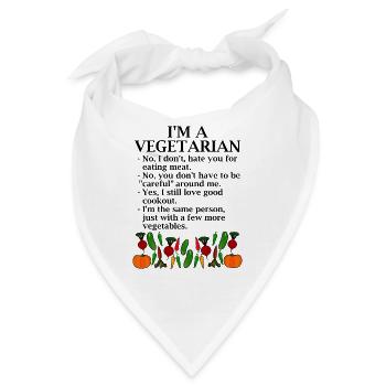 Ich bin Vegetarier. Vegetarische Zitate - Bandana - Weiß - Vorne