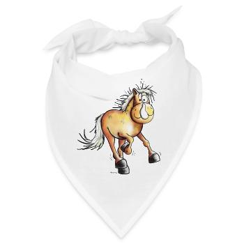 Flotter Haflinger I Hafi I Pferd I Pferdemotiv Fun - Bandana - Weiß - Vorne